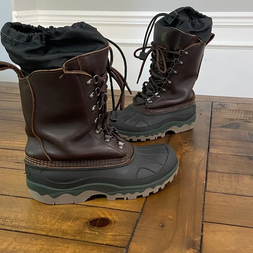 LL Bean Wildcat Boots Mens Brown Leather Insulated Winter Duck boots womens 9.5